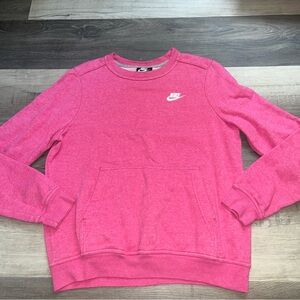 Hot pink NIKE crewneck with front pocket
